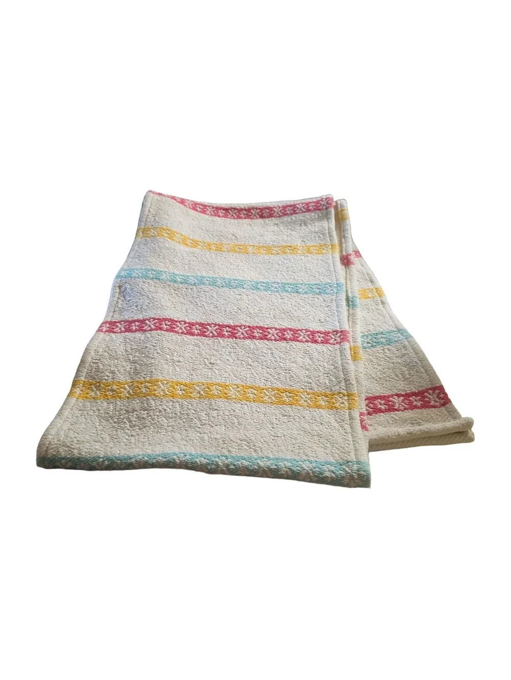 The Pioneer Woman 14x84 Multi Stripe Woven Table Runner Teal Red Yellow - Pre